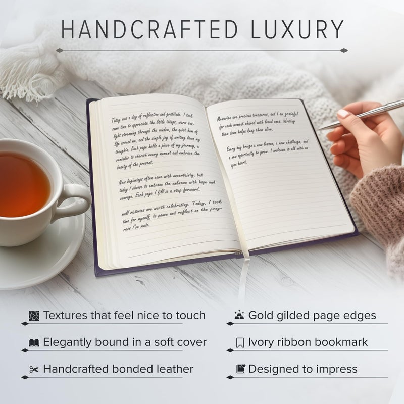 Gallery Leather Journal - Crafted in Maine, USA - Elegant Leather Writing Notebook with 192 Lined Pages - A Timeless Space for Your Thoughts - Acadia Tan, 9.75x7.5 ", Large Lined - Image 4